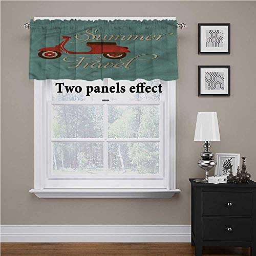 Adorise - Cortinas para ventana de los años 60, para verano, viajes, scooters, bicicleta, habitación, oscurecimiento, cortina, cenefa para ventana, sala de estar, comedor, baño, 106,7 x 45,7 cm Adorise - Cortinas para ventana de los años 60, para verano, viajes, scooters, bicicleta, habitación, oscurecimiento, cortina, cenefa para ventana, sala de estar, comedor, baño, 106,7 x 45,7 cm