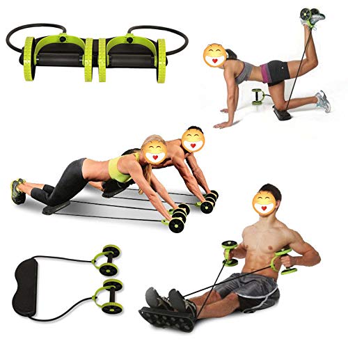 Adoture Multifuncional de Doble AB-Rollenrad-Heim-Fitnessgeräte Power-Roll-AB-Trainer-Core-Ruedas fortalece los músculos Bauchmuskelübungen para Bauch- y Ganzkörpertraining Fitness