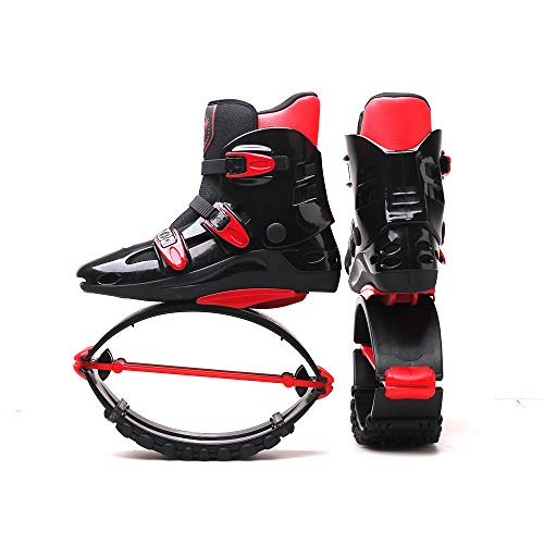 Adulto Femenino Masculino Salta Botas para Correr Zapatos de Rebote antigravedad Zapatos de Salto Rango de Carga de Peso 70-90 kg, Negro/Rojo