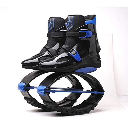 Adulto Masculino Femenino Kangoo Salta Botas para Correr Zapatos de Rebote antigravedad Zapatos de Salto Rango de Carga de Peso 90-110 kg, Negro/Azul