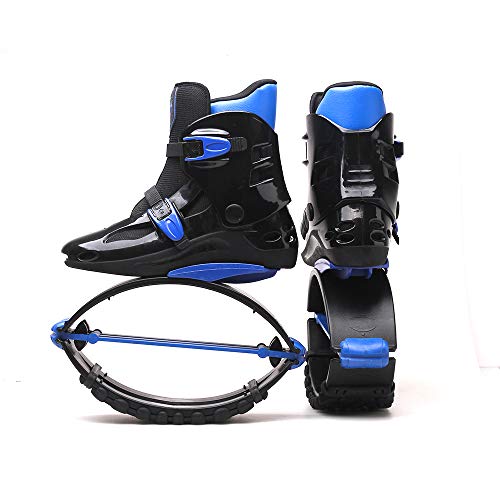 Adulto Masculino Femenino Kangoo Salta Botas para Correr Zapatos de Rebote antigravedad Zapatos de Salto Rango de Carga de Peso 90-110 kg, Negro/Azul