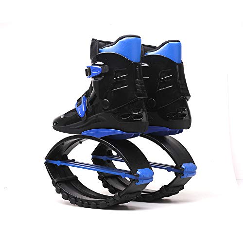 Adulto Masculino Femenino Kangoo Salta Botas para Correr Zapatos de Rebote antigravedad Zapatos de Salto Rango de Carga de Peso 90-110 kg, Negro/Azul