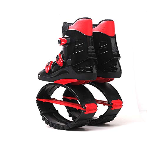 Adulto Mujer Hombre Salta Botas para Correr Zapatos de Rebote antigravedad Zapatos de Salto Rango de Carga de Peso 90-110 kg, Negro/Rojo