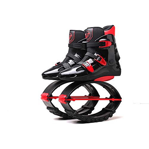 Adulto Mujer Hombre Salta Botas para Correr Zapatos de Rebote antigravedad Zapatos de Salto Rango de Carga de Peso 90-110 kg, Negro/Rojo