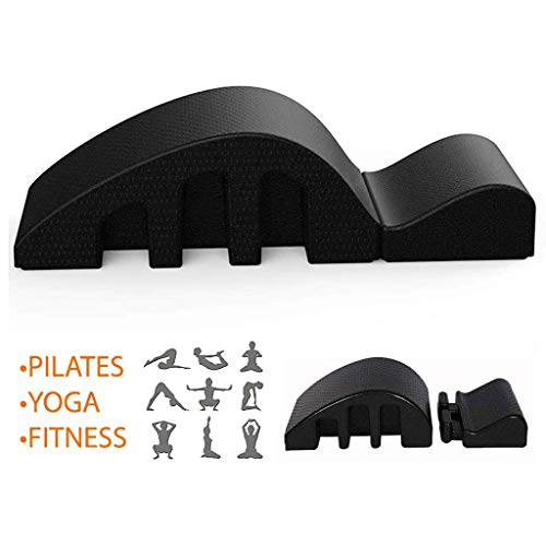 A&DW Yoga Pilates cuña Mesa de masajes Spine Corrector, el Dolor de Espalda Alivio de alineación de la Columna Vertebral de la vértebra Cervical Yoga Corrector, Negro