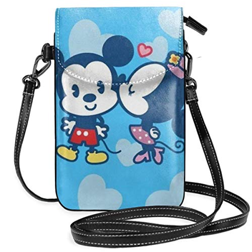 AEMAPE Bolsos Cruzados para Mujer - Mi-CK-EY Minnie Heart Cartera pequeña para teléfono Celular con Ranuras para Tarjetas de crédito