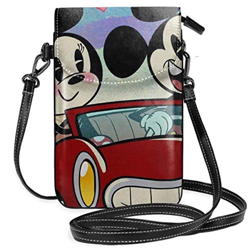 AEMAPE Bolsos Cruzados para Mujer - Mi-CK-EY y Minnie Holiday Cartera pequeña para teléfono Celular con Ranuras para Tarjetas de crédito