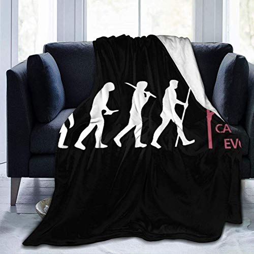 AEMAPE Manta de Lana Lavable con diseño de evolución de Bandera Humana calistenia para decoración del hogar, Manta cálida para sofá para Todas Las Estaciones 127Cm × 102Cm