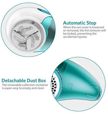 Aerb Quitapelusas para Ropa, Quitapelusas USB Recargable 2 Velocidades con Cortador de 3-Cuchillas e Cable(Azul Set) Aerb Quitapelusas para Ropa, Quitapelusas USB Recargable 2 Velocidades con Cortador de 3-Cuchillas e Cable(Azul Set)