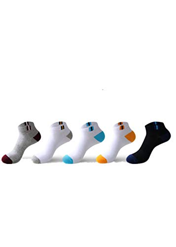 Aerlan - Calcetín de control de humedad, color sólido, calcetines delgados de barco, desodorante de tubo corto masculino, talla única, calcetines cortos de entrenamiento U10