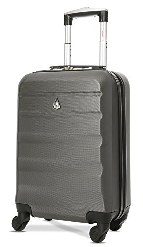 Aerolite ABS Maleta Equipaje de mano cabina rígida ligera con 4 ruedas, 55cm, Gris oscuro Aerolite ABS Maleta Equipaje de mano cabina rígida ligera con 4 ruedas, 55cm, Gris oscuro