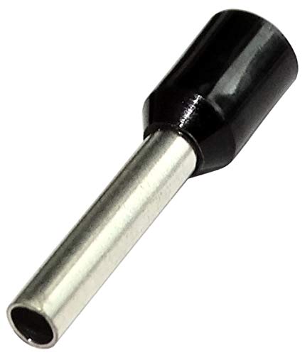 AERZETIX - Juego de 50 - Punteras para cables eléctrico - Aislado - en cobre - 1.5mm² - 10mm - Color negro - para crimpar - C43891