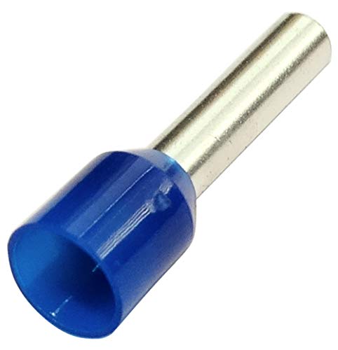 AERZETIX - Juego de 50 - Punteras para Cables eléctrico - Aislado - en Cobre - 2.5mm² - 10mm - Color Azul - para crimpar - C43887