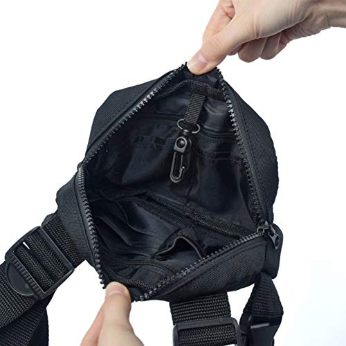 Aesy Bolsas de Chaleco Táctico para Hombres Mujeres, Mochila del Aparejo del Pecho, Bolso Bandolera Ajustable Hip Hop Bolsillos, Paquetes Funcionales de la Cintura (Negro-2#)