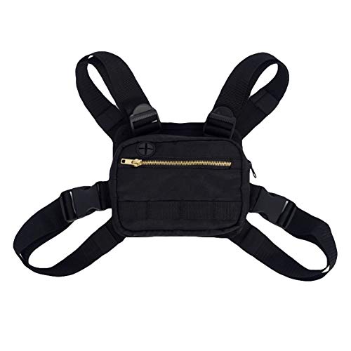 Aesy Bolsas de Chaleco Táctico para Hombres Mujeres, Mochila del Aparejo del Pecho, Bolso Bandolera Ajustable Hip Hop Bolsillos, Paquetes Funcionales de la Cintura (Negro-2#) Aesy Bolsas de Chaleco Táctico para Hombres Mujeres, Mochila del Aparejo del Pecho, Bolso Bandolera Ajustable Hip Hop Bolsillos, Paquetes Funcionales de la Cintura (Negro-2#)