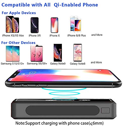 AEU Power Bank 50000Mah 2020 Nueva Versión Batería Externa Carga Rápida PD18W, Cargador Solar con Carga Inalambrica, 4 Salidas USB Y 1 USB-C LED Linterna SOS 3 Modos para Teléfono Móvil, Tableta