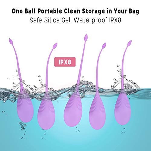 AFAC Bolas Chinas Suelo Pelvico Kegel, 5 Bolas Chinas Mujer con Boîte de Rangement Portable, IPX8 Impermeable Silicona Médica