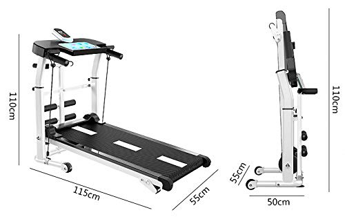 AFDLT Eléctrico Plegable Cintas de Correr,Multifuncional Mudo Rueda de Andar,Interior Ruido bajo Máquina para Caminar,Black