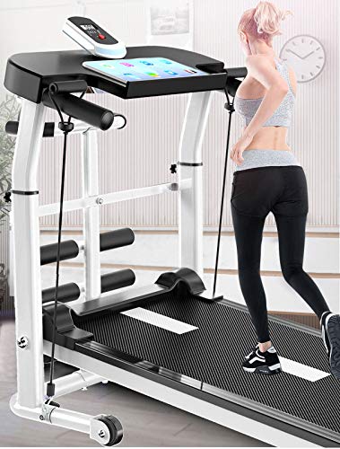 AFDLT Eléctrico Plegable Cintas de Correr,Multifuncional Mudo Rueda de Andar,Interior Ruido bajo Máquina para Caminar,Black