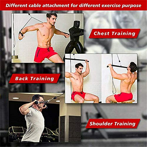 AFF Sistema de Cable de polea de Fitness Longitud Ajustable Gimnasio casero Fácil instalación, para Lat Pull Downs, Flexiones de bíceps, Extensiones de tríceps Fitness Gym Workout