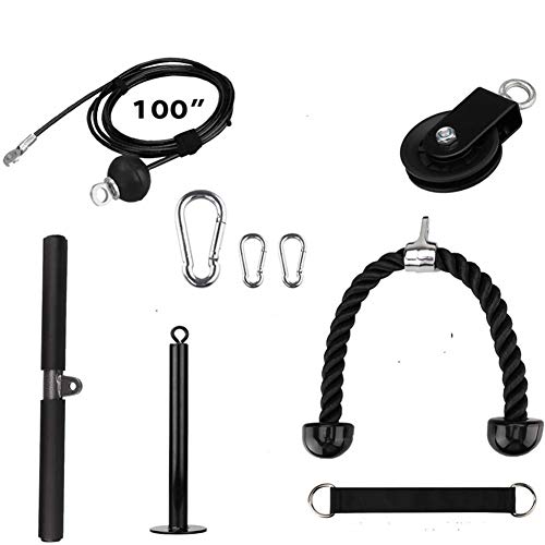 AFF Sistema de Cable de polea de Fitness Longitud Ajustable Gimnasio casero Fácil instalación, para Lat Pull Downs, Flexiones de bíceps, Extensiones de tríceps Fitness Gym Workout