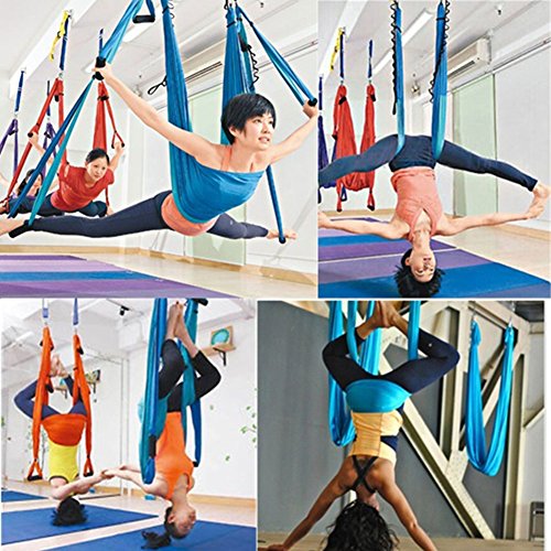 Afittel0 Hamaca de Yoga, Yoga antigravedad Pilates Flying Swing Hamaca de Yoga con Eslinga y Bolsa de Almacenamiento de Tela para niños o Adultos