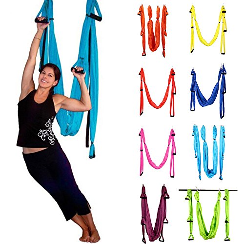 Afittel0 Hamaca de Yoga, Yoga antigravedad Pilates Flying Swing Hamaca de Yoga con Eslinga y Bolsa de Almacenamiento de Tela para niños o Adultos