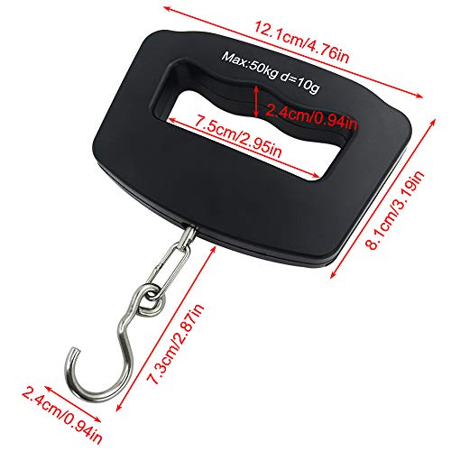 AFUNTA 50Kg / 10g LCD Inicio Electrónica Digital portátil para Colgar del Gancho del Peso del Equipaje del Viaje Escala AFUNTA 50Kg / 10g LCD Inicio Electrónica Digital portátil para Colgar del Gancho del Peso del Equipaje del Viaje Escala