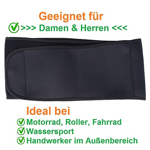 AGIA TEX Germany - Faja lumbar elástica de neopreno S = 60 – 75 cm de contorno abdominal negro