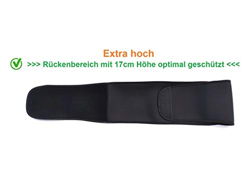 AGIA TEX Germany - Faja lumbar elástica de neopreno S = 60 – 75 cm de contorno abdominal negro