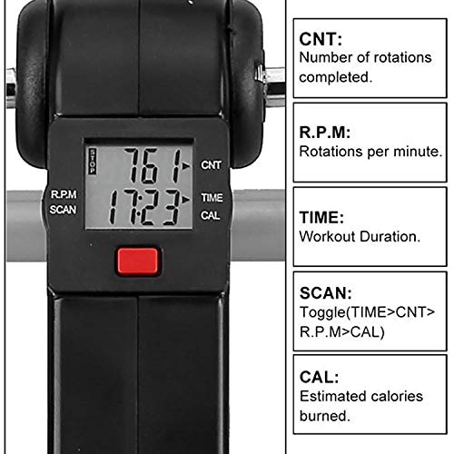 AGM Pedales Estaticos, Mini Bicicleta Estática, Pedaleador Plegable LCD Pantalla, Máquinas de Piernas para Entrenamiento de Brazos y Piernas Resistencia Ajustable (Negro C)