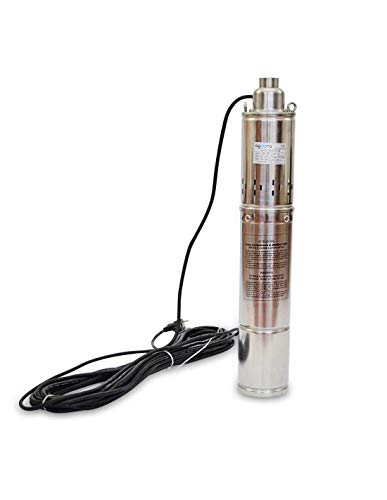 AgoraDirect - Bomba De Agua Sumergible Para Pozo Profundo, 1100W, 2.28m3/h, Acero Inoxidable, Profundidad Máxima 155m, Cable Eléctrico 15m, 2850RPM, IP68, Bomba Eléctrica 1"