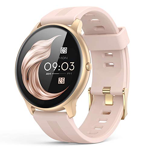 AGPTEK Smartwatch Mujer, Reloj Inteligente Deportivo 1.3 Pulgadas Táctil Completa IP68, Monitor de Sueño, Seguimiento del Menstrual, Control de Musica, Regalo Navidad