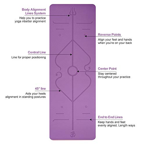 AGRLTOGD Esterilla Yoga,Esterilla Deporte Antideslizante con Material ecológico TPE, Colchoneta Yoga Esterilla Pilates para Pilates/Deporte/Gimnasio,Púrpura-Roza AGRLTOGD Esterilla Yoga,Esterilla Deporte Antideslizante con Material ecológico TPE, Colchoneta Yoga Esterilla Pilates para Pilates/Deporte/Gimnasio,Púrpura-Roza