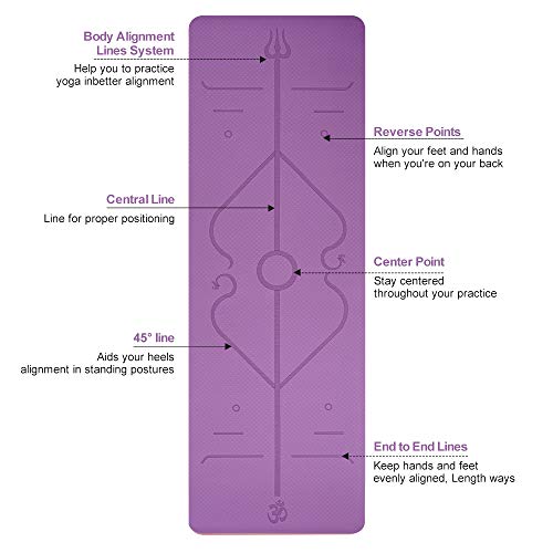 AGRLTOGD Esterilla Yoga,Esterilla Deporte Antideslizante con Material ecológico TPE, Colchoneta Yoga Esterilla Pilates para Pilates/Deporte/Gimnasio,Púrpura-Roza