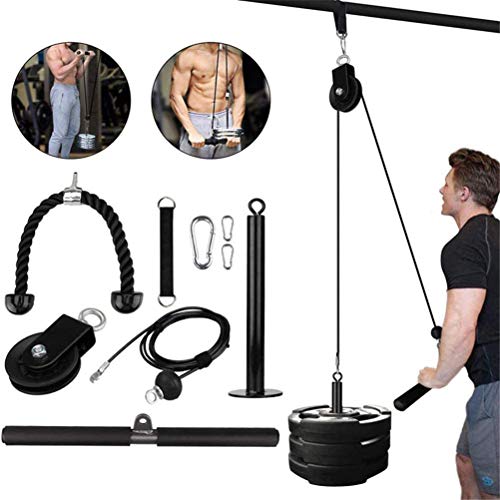 Ahagut Sistema de polea Fitness DIY Pin de Carga Levantamiento de tríceps Cuerda Brazo Blaster Equipo de Fuerza de Mano para bíceps Tríceps Entrenamiento de Gimnasio en casa