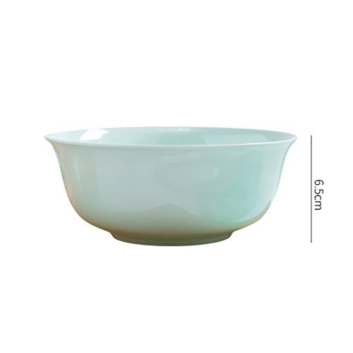 AHAI YU Porcelana Azul y Blanca del Estilo Chino Dorado Cuenco de cerámica, Claro apilable fácil de Limpiar, Usado Sopa de gachas de Avena nutritiva gachas de Avena Tazón