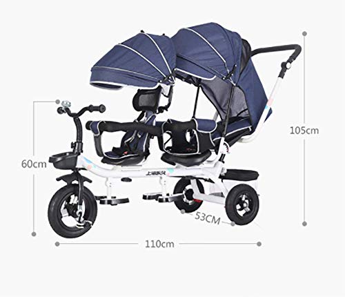 AI-QX Triciclo Bebé Plegable 4 en 1 Trike Bicicleta para Niños triciclos los niños de Dobles Bicicletas bebé de los Gemelos de la Carretilla de 6 Meses a 7 Años Máx 100 kg,A AI-QX Triciclo Bebé Plegable 4 en 1 Trike Bicicleta para Niños triciclos los niños de Dobles Bicicletas bebé de los Gemelos de la Carretilla de 6 Meses a 7 Años Máx 100 kg,A