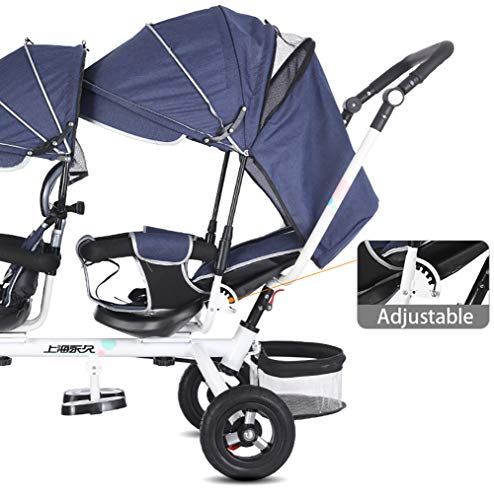 AI-QX Triciclo Bebé Plegable 4 en 1 Trike Bicicleta para Niños triciclos los niños de Dobles Bicicletas bebé de los Gemelos de la Carretilla de 6 Meses a 7 Años Máx 100 kg,A