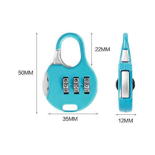 Aibada Mini Candado de 3 dígitos, combinación reajustable para equipaje de viaje, código de bloqueo de maleta, color aleatorio, paquete de 6 Aibada Mini Candado de 3 dígitos, combinación reajustable para equipaje de viaje, código de bloqueo de maleta, color aleatorio, paquete de 6
