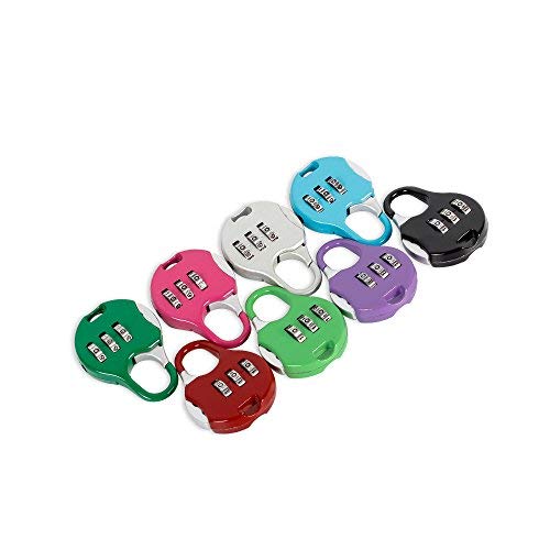 Aibada Mini Candado de 3 dígitos, combinación reajustable para equipaje de viaje, código de bloqueo de maleta, color aleatorio, paquete de 6 Aibada Mini Candado de 3 dígitos, combinación reajustable para equipaje de viaje, código de bloqueo de maleta, color aleatorio, paquete de 6