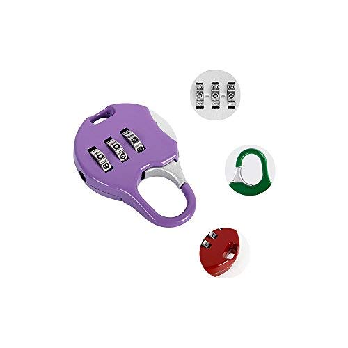 Aibada Mini Candado de 3 dígitos, combinación reajustable para equipaje de viaje, código de bloqueo de maleta, color aleatorio, paquete de 6 Aibada Mini Candado de 3 dígitos, combinación reajustable para equipaje de viaje, código de bloqueo de maleta, color aleatorio, paquete de 6