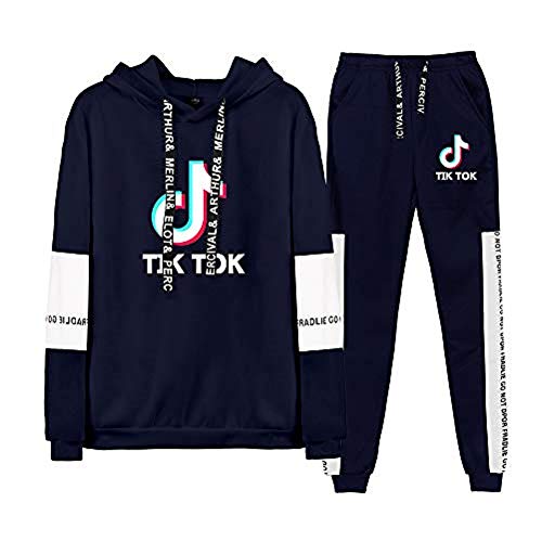 Aibayleef TIK TOK Conjunto Dos Piezas Completo Capucha Sudadera Blusa y Pantalon para Mujer Hombre Chandal Gimnasio Sportwear Tracksuit Aibayleef TIK TOK Conjunto Dos Piezas Completo Capucha Sudadera Blusa y Pantalon para Mujer Hombre Chandal Gimnasio Sportwear Tracksuit