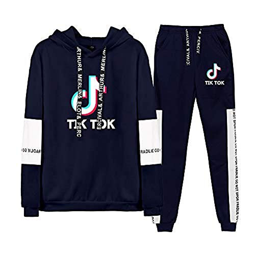 Aibayleef TIK TOK Conjunto Dos Piezas Completo Capucha Sudadera Blusa y Pantalon para Mujer Hombre Chandal Gimnasio Sportwear Tracksuit