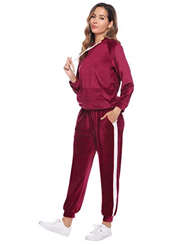 Aibrou Chándal de Terciopelo Conjunto para Mujer,Deportivo Sudadera con Capucha Otoño Invierno,Chándal de Ocio Comodo y Caliente Talla S-XXL Aibrou Chándal de Terciopelo Conjunto para Mujer,Deportivo Sudadera con Capucha Otoño Invierno,Chándal de Ocio Comodo y Caliente Talla S-XXL