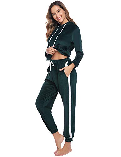 Aibrou Chándal de Terciopelo Conjunto para Mujer,Deportivo Sudadera con Capucha Otoño Invierno,Chándal de Ocio Comodo y Caliente Talla S-XXL Aibrou Chándal de Terciopelo Conjunto para Mujer,Deportivo Sudadera con Capucha Otoño Invierno,Chándal de Ocio Comodo y Caliente Talla S-XXL