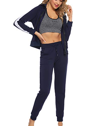 Aibrou Conjunto Chándal de Mujer,Grueso cálido Sudadera con Capucha,Cremallera Abrigo Deportivo de vellón,Pantalones con cordón,Trajes Deportivos, Pijamas Aibrou Conjunto Chándal de Mujer,Grueso cálido Sudadera con Capucha,Cremallera Abrigo Deportivo de vellón,Pantalones con cordón,Trajes Deportivos, Pijamas