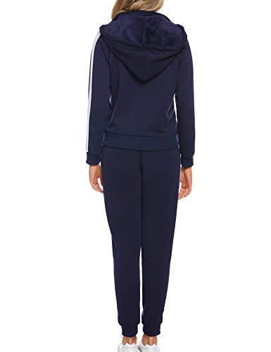 Aibrou Conjunto Chándal de Mujer,Grueso cálido Sudadera con Capucha,Cremallera Abrigo Deportivo de vellón,Pantalones con cordón,Trajes Deportivos, Pijamas Aibrou Conjunto Chándal de Mujer,Grueso cálido Sudadera con Capucha,Cremallera Abrigo Deportivo de vellón,Pantalones con cordón,Trajes Deportivos, Pijamas