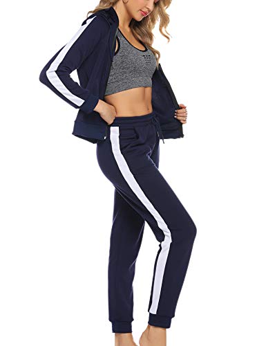 Aibrou Conjunto Chándal de Mujer,Grueso cálido Sudadera con Capucha,Cremallera Abrigo Deportivo de vellón,Pantalones con cordón,Trajes Deportivos, Pijamas Aibrou Conjunto Chándal de Mujer,Grueso cálido Sudadera con Capucha,Cremallera Abrigo Deportivo de vellón,Pantalones con cordón,Trajes Deportivos, Pijamas