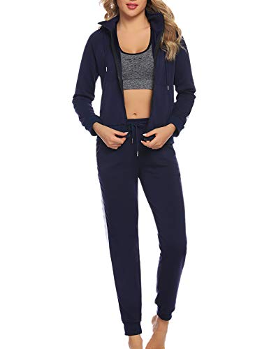 Aibrou Conjunto Chándal de Mujer,Grueso cálido Sudadera con Capucha,Cremallera Abrigo Deportivo de vellón,Pantalones con cordón,Trajes Deportivos, Pijamas Aibrou Conjunto Chándal de Mujer,Grueso cálido Sudadera con Capucha,Cremallera Abrigo Deportivo de vellón,Pantalones con cordón,Trajes Deportivos, Pijamas